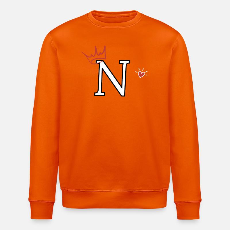 Buchstaben n Kronenherz - Stanley/Stella Unisex Bio-Sweatshirt ROLLER - Tieforange