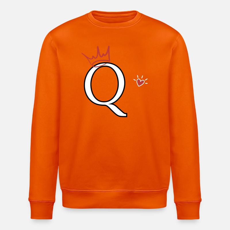Buchstabe Q Kronenherz - Stanley/Stella Unisex Bio-Sweatshirt ROLLER - Tieforange