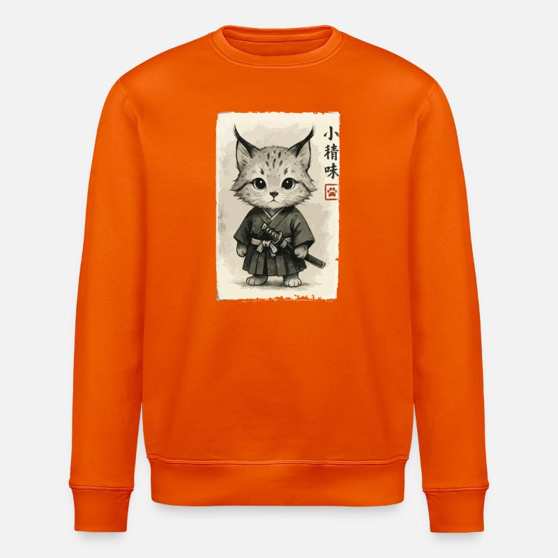 Katzen Samurai  - Stanley/Stella Unisex Bio-Sweatshirt ROLLER - Tieforange