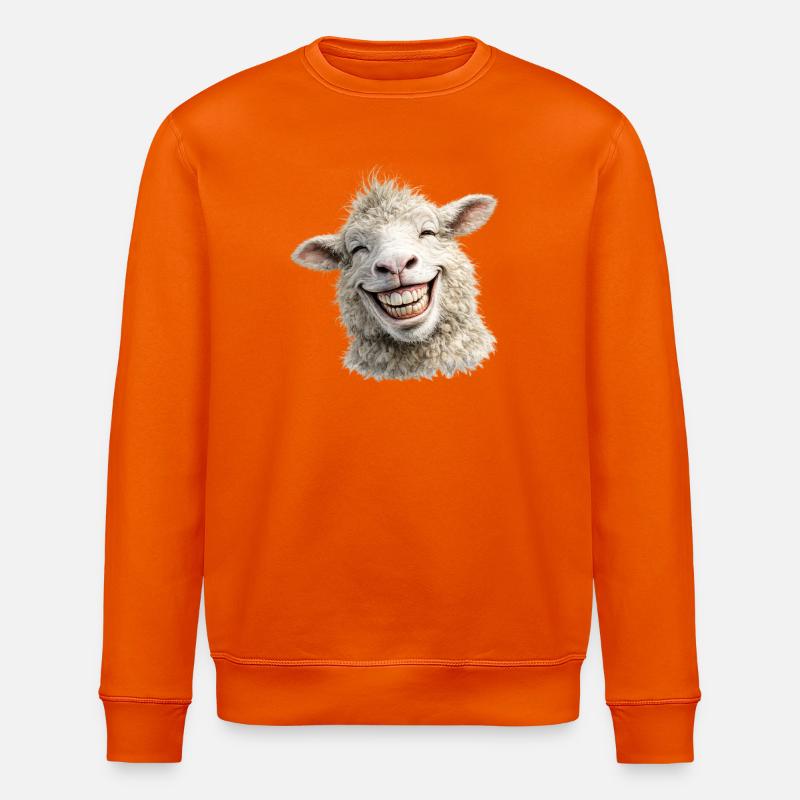 Fröhliches Schaf Lächeln - Stanley/Stella Unisex Bio-Sweatshirt ROLLER - Tieforange