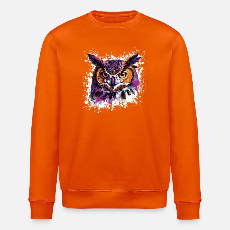 Eule Tier Nachteule - Stanley/Stella Unisex Bio-Sweatshirt ROLLER - Tieforange