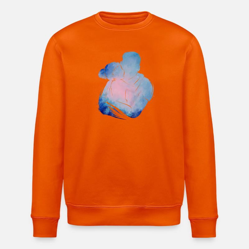 Vater-Tochter-Retro-Aquarell - Stanley/Stella Unisex Bio-Sweatshirt ROLLER - Tieforange