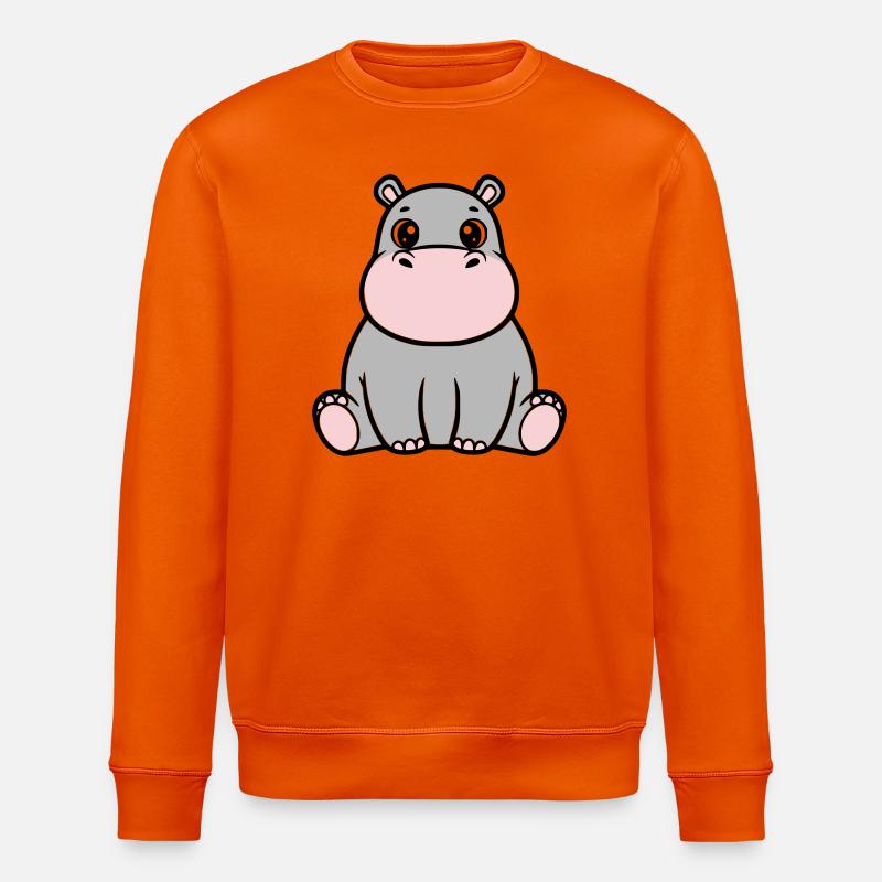 Bébé hippopotame mignon assis à Kawaii - Sweat bio ROLLER Stanley/Stella Unisexe - orange profond