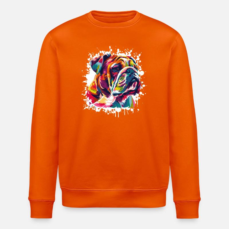 Hund Dog Kunst Graffiti - Stanley/Stella Unisex Bio-Sweatshirt ROLLER - Tieforange