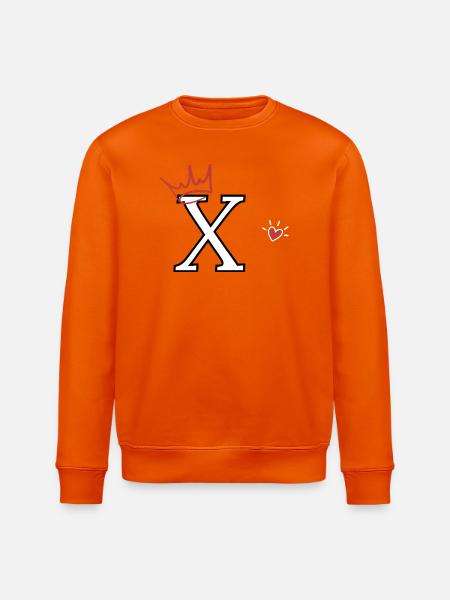 Buchstabe x Herzkrone - Stanley/Stella Unisex Bio-Sweatshirt ROLLER - Tieforange