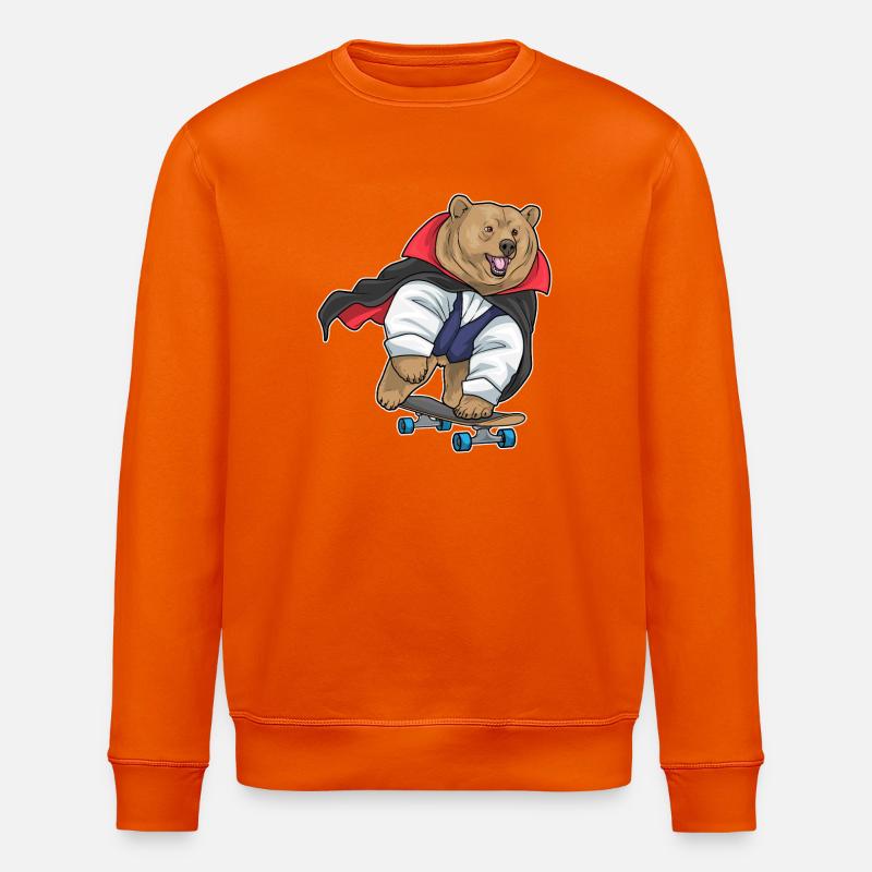Bär Halloween Skateboard - Stanley/Stella Unisex Bio-Sweatshirt ROLLER - Tieforange