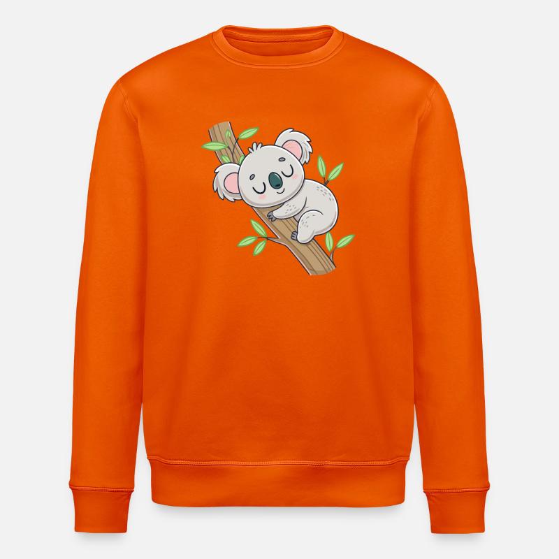 Schlafender Koala auf dem Ast - Stanley/Stella Unisex Bio-Sweatshirt ROLLER - Tieforange