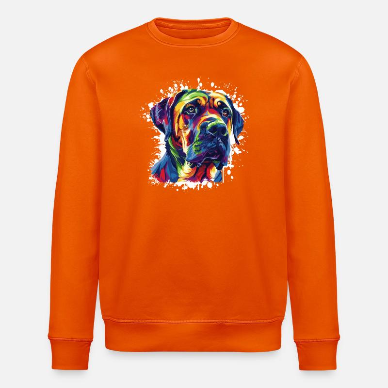 Hund Kunst Aquarell - Stanley/Stella Unisex Bio-Sweatshirt ROLLER - Tieforange