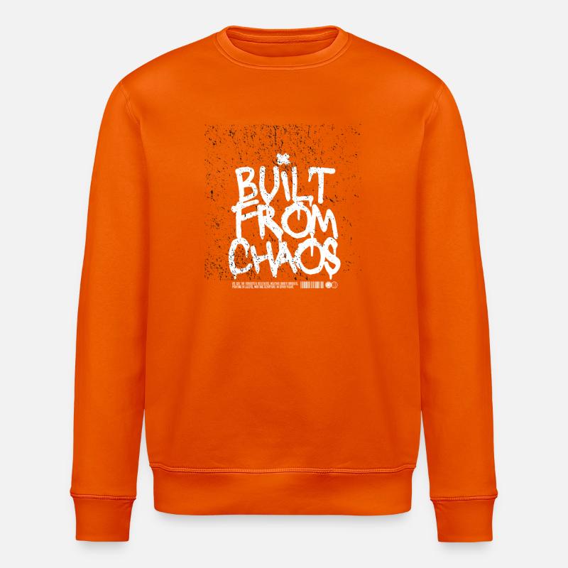 Built From Chaos Graffiti Design - Stanley/Stella ROLLER Unisex Organic Sweatshirt - bright orange