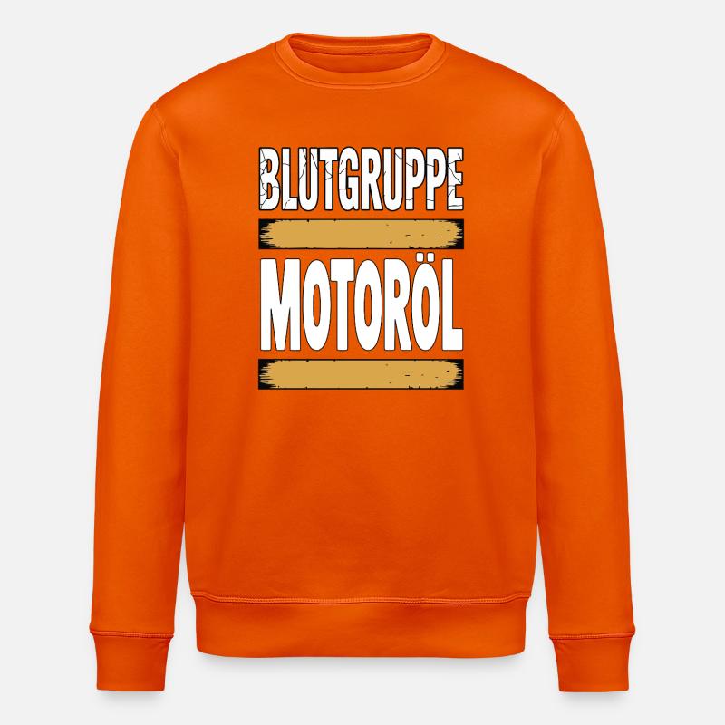 Blutgruppe Motoröl Schrauber Design - Stanley/Stella Unisex Bio-Sweatshirt ROLLER - Tieforange
