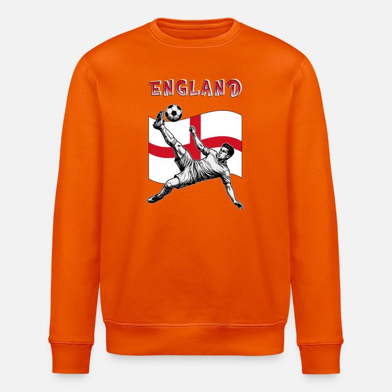 Fußball England Flagge Fallrückzieher - Stanley/Stella Unisex Bio-Sweatshirt ROLLER - Tieforange