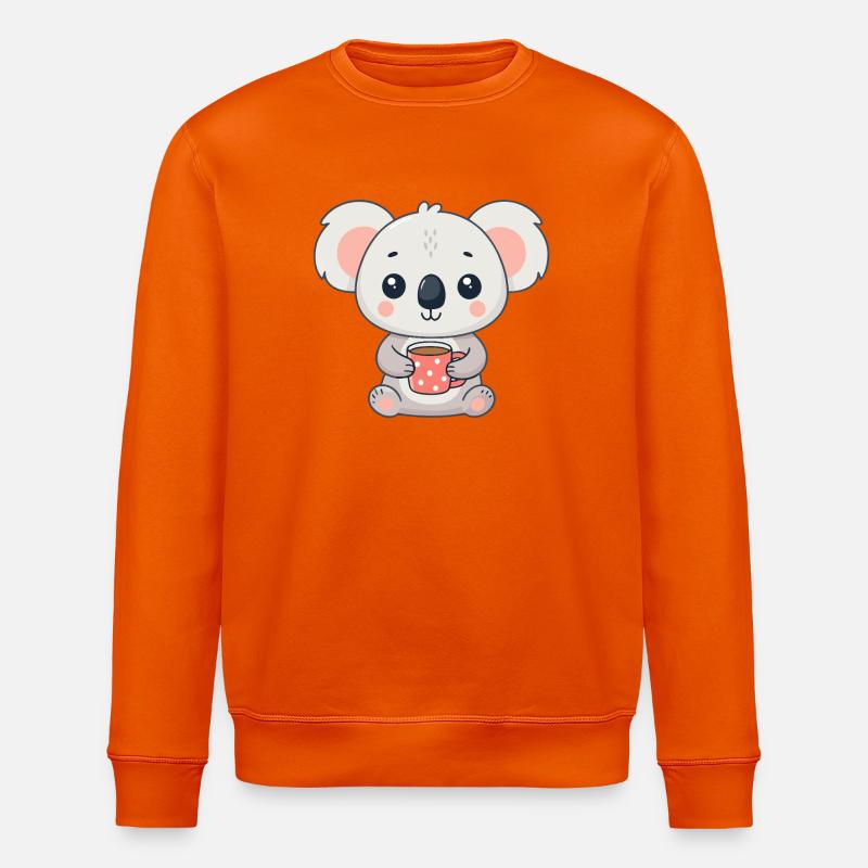 Süßer Koala mit Kaffee - Stanley/Stella Unisex Bio-Sweatshirt ROLLER - Tieforange