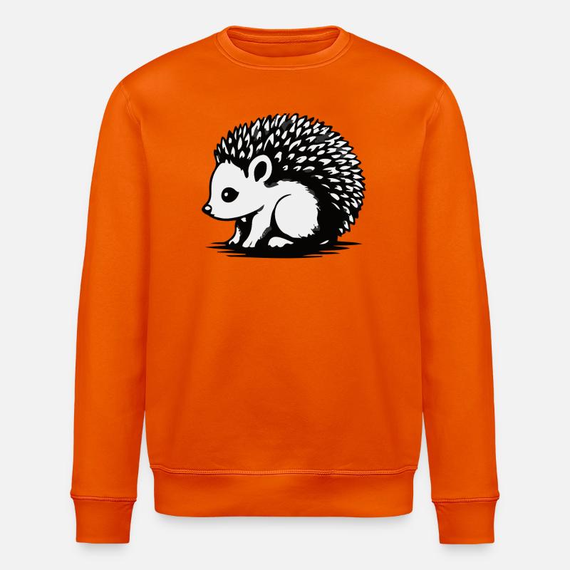 Monochrome Igel-Silhouette - Stanley/Stella Unisex Bio-Sweatshirt ROLLER - Tieforange