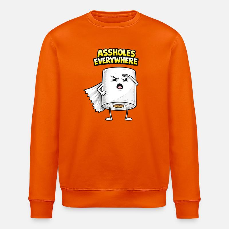 Assholes Everywhere Comic Design - Stanley/Stella Unisex Bio-Sweatshirt ROLLER - Tieforange