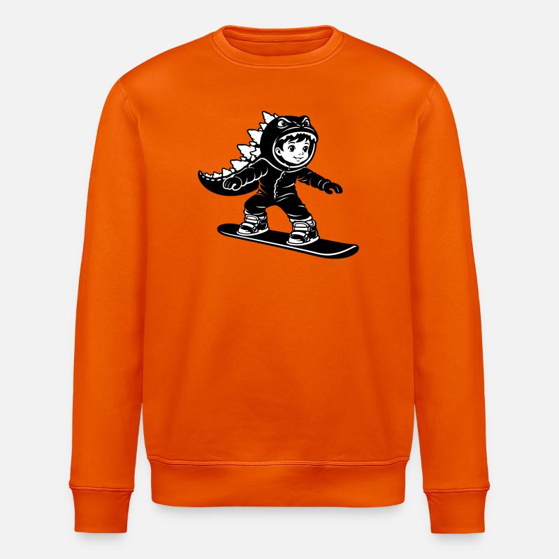 Snowboard Dragon Boy - Stanley/Stella ROLLER Unisex Organic Sweatshirt - bright orange