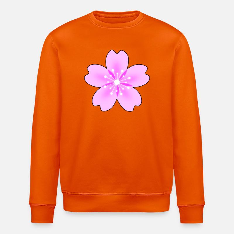 Pinke Blüte mit Neonstrahlen - Stanley/Stella Unisex Bio-Sweatshirt ROLLER - Tieforange