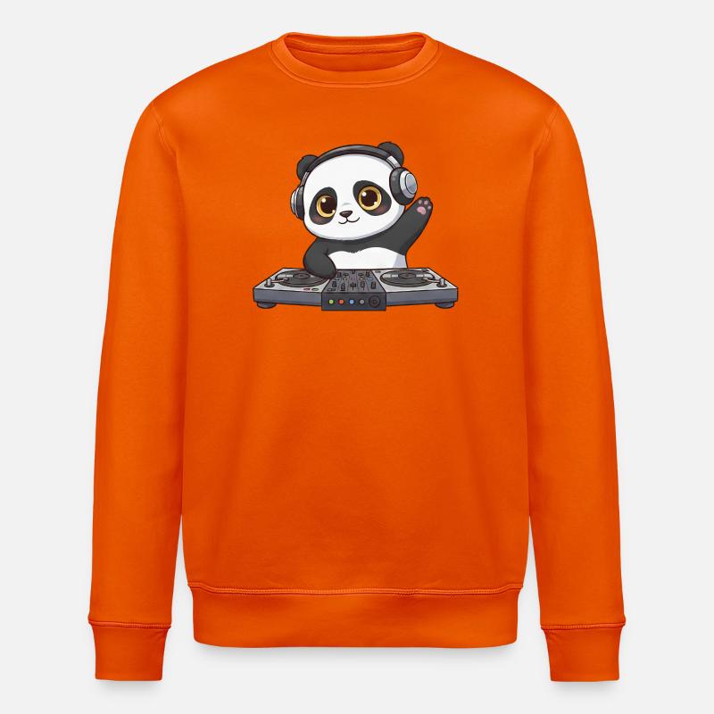 Panda DJ Dancing Techno Music DJ Party - Sweat bio ROLLER Stanley/Stella Unisexe - orange profond