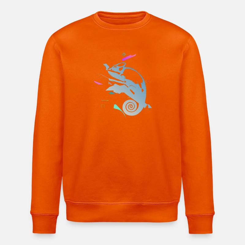 Spiralchamäleon im Neongradienten - Stanley/Stella Unisex Bio-Sweatshirt ROLLER - Tieforange