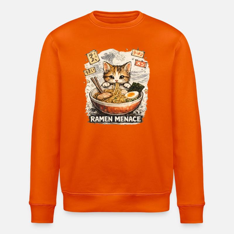 Ramen Katze - Stanley/Stella Unisex Bio-Sweatshirt ROLLER - Tieforange