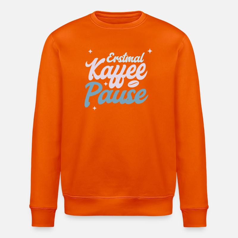 Erstmal Kaffee Pause - Stanley/Stella Unisex Bio-Sweatshirt ROLLER - Tieforange