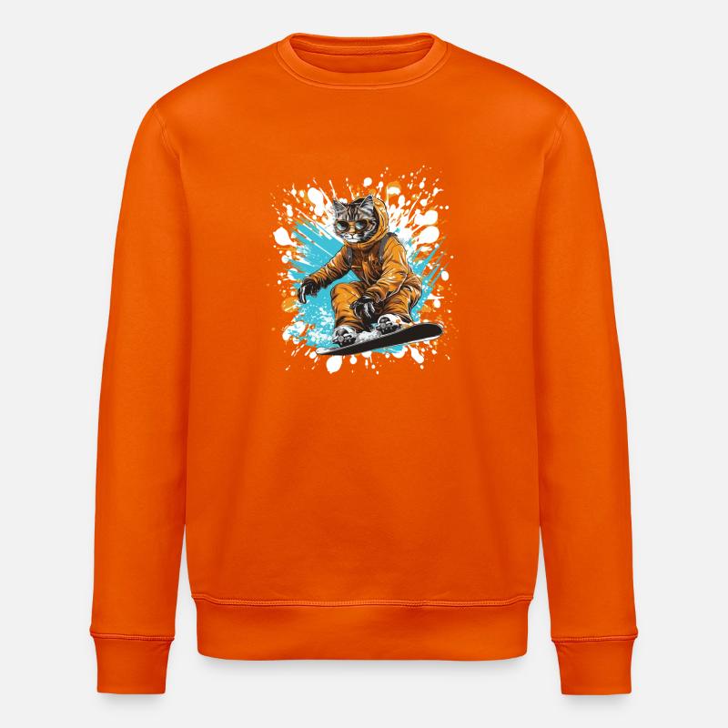 Planche à neige pour chat - Sweat bio ROLLER Stanley/Stella Unisexe - orange profond