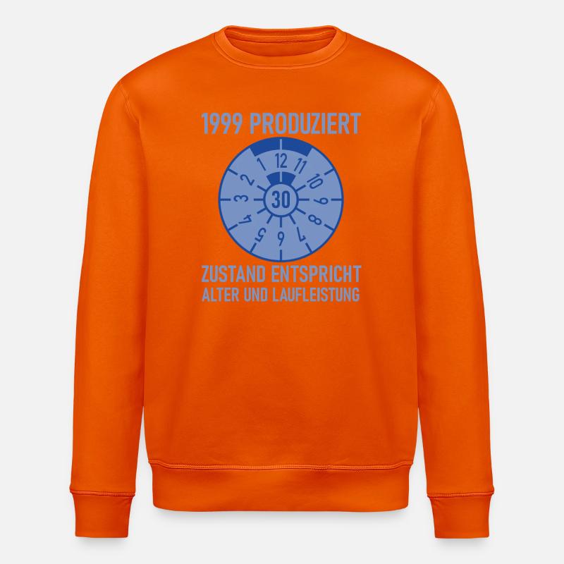 1999 Née 30e anniversaire Réglage de voitures - Sweat bio ROLLER Stanley/Stella Unisexe - orange profond