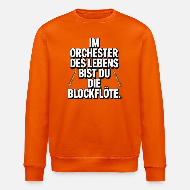 Orchester des Lebens Blockflöte Design - Stanley/Stella Unisex Bio-Sweatshirt ROLLER - Tieforange