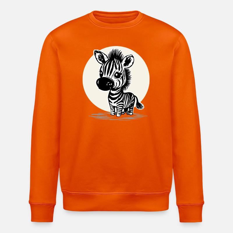 Süßes Zebra – Niedliches Tiermotiv - Stanley/Stella Unisex Bio-Sweatshirt ROLLER - Tieforange