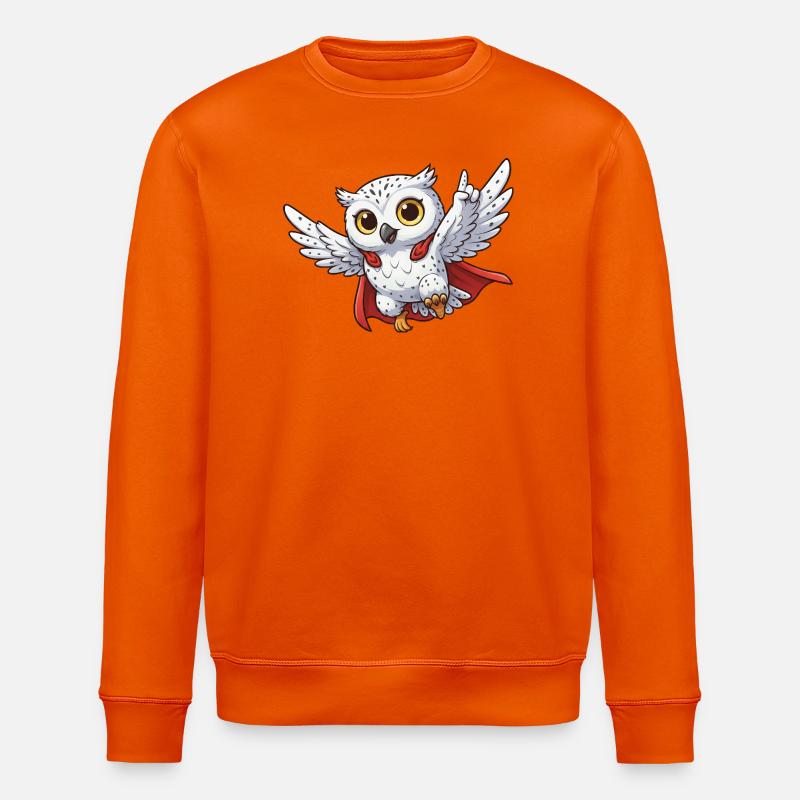 Coole Eule Motivationssprüche Held Schneeeule - Stanley/Stella Unisex Bio-Sweatshirt ROLLER - Tieforange