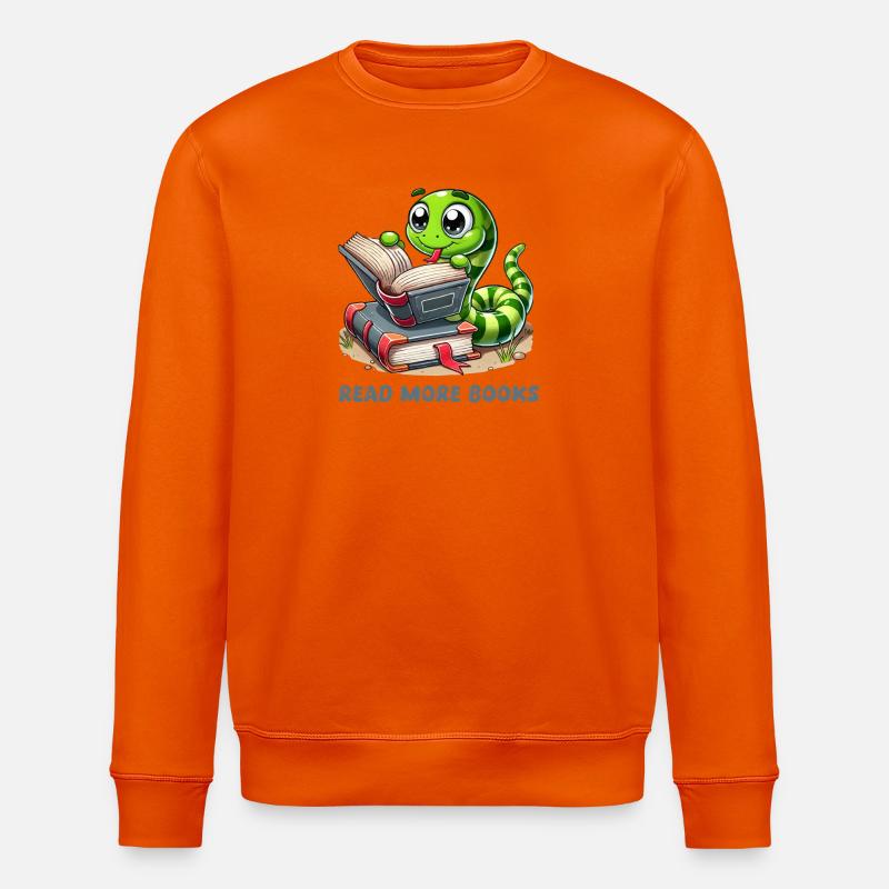 Schlange Bücher Comic - Stanley/Stella Unisex Bio-Sweatshirt ROLLER - Tieforange