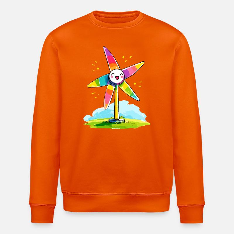Sourire de moulin à vent arc-en-ciel - Sweat bio ROLLER Stanley/Stella Unisexe - orange profond