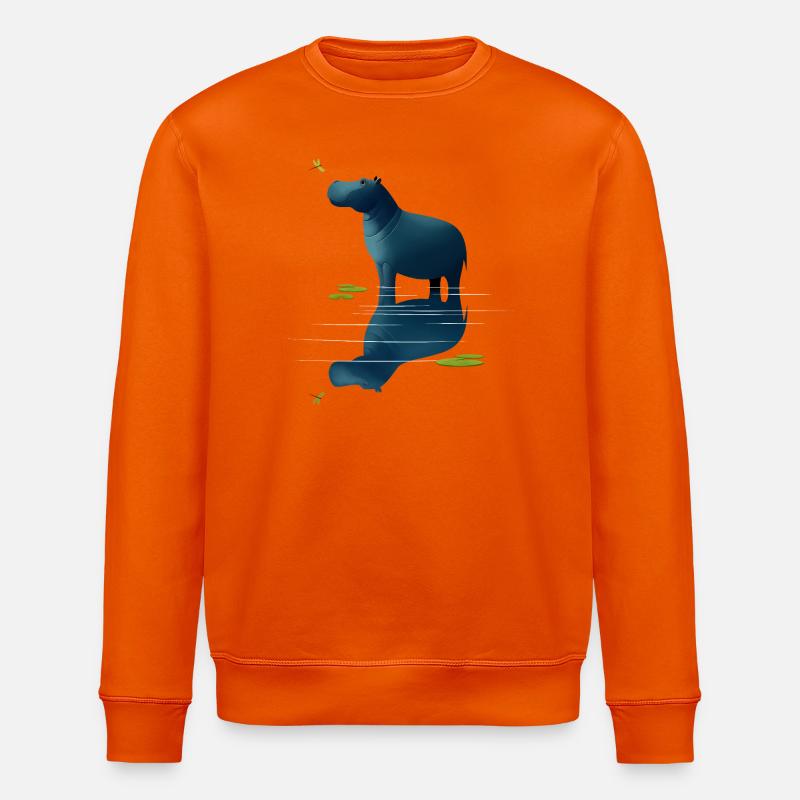 Hippopotame et libellule - Sweat bio ROLLER Stanley/Stella Unisexe - orange profond