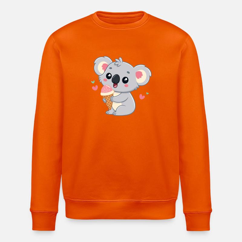 Pastell-Gourmet-Koala mit Eis - Stanley/Stella Unisex Bio-Sweatshirt ROLLER - Tieforange