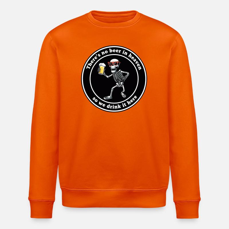 Skelett mit Bier Prost - Stanley/Stella Unisex Bio-Sweatshirt ROLLER - Tieforange