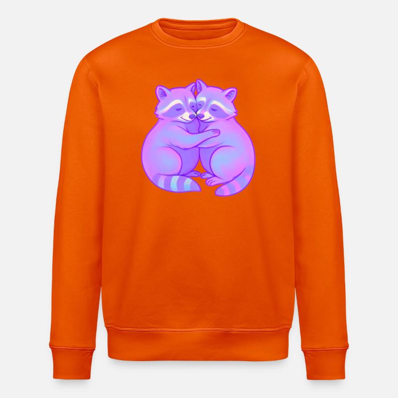 Duo de ratons laveurs câlins néon - Sweat bio ROLLER Stanley/Stella Unisexe - orange profond