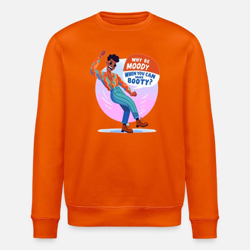 Disco boogie: Why gloomy mood? - Stanley/Stella ROLLER Unisex Organic Sweatshirt - bright orange