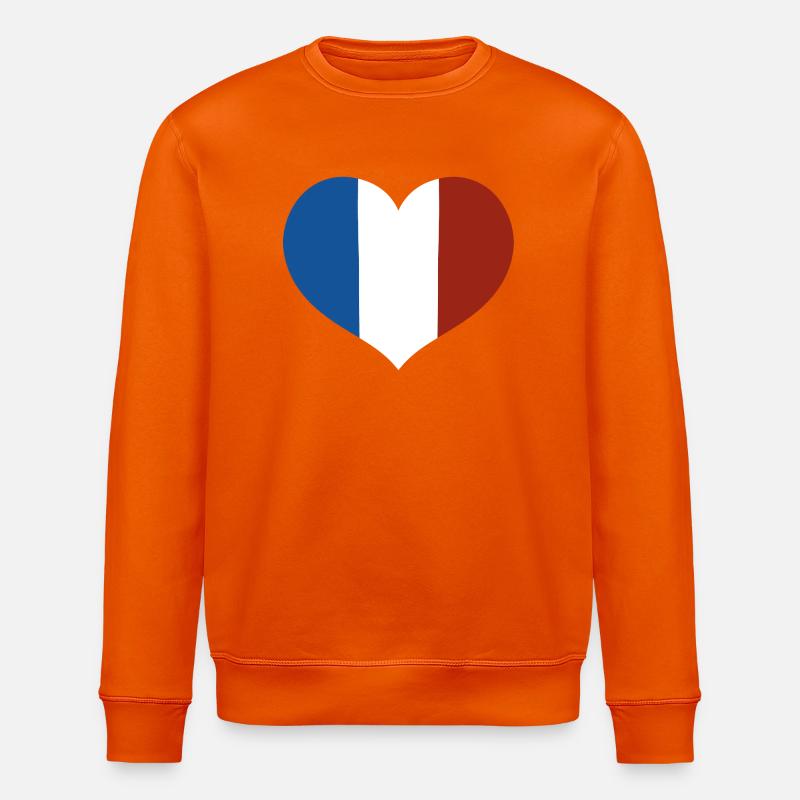 Cœur du drapeau français - Sweat bio ROLLER Stanley/Stella Unisexe - orange profond