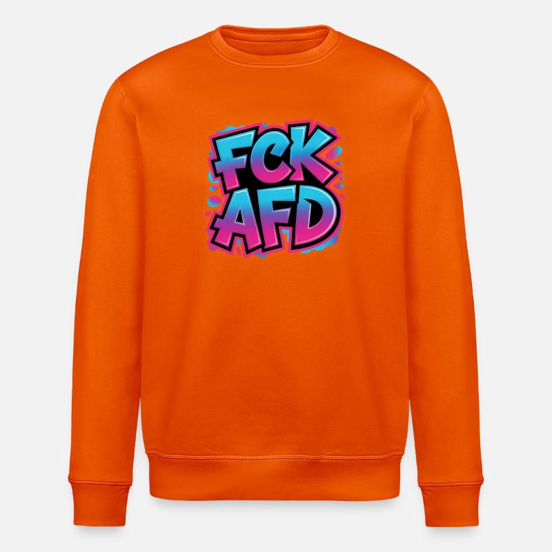 FCK AFD - Antifa Tee - Stanley/Stella Unisex Bio-Sweatshirt ROLLER - Tieforange