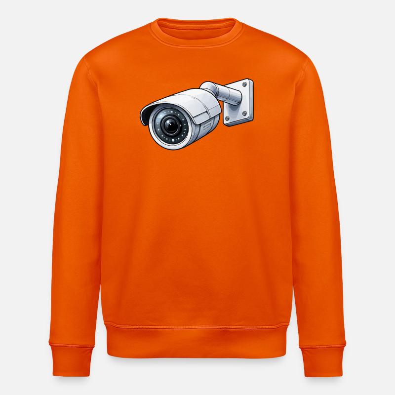 Security Camera Surveillance Camera - Stanley/Stella ROLLER Unisex Organic Sweatshirt - bright orange