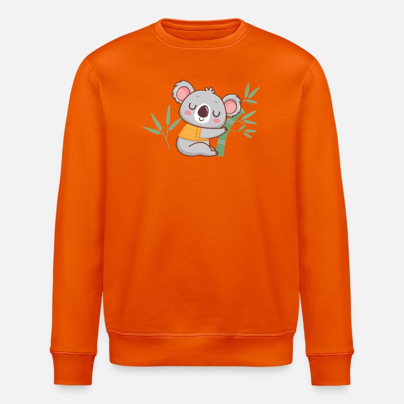 Zen-Koala auf Bambus - Stanley/Stella Unisex Bio-Sweatshirt ROLLER - Tieforange