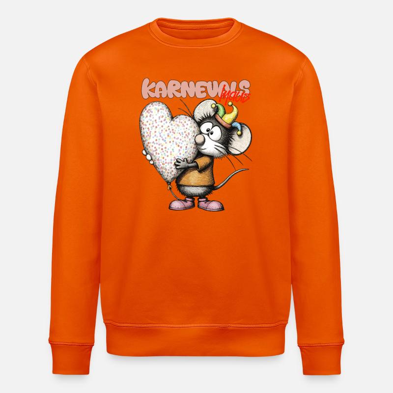 Karnevalsmäuschen Herzballon Karneval Rheinland - Stanley/Stella Unisex Bio-Sweatshirt ROLLER - Tieforange