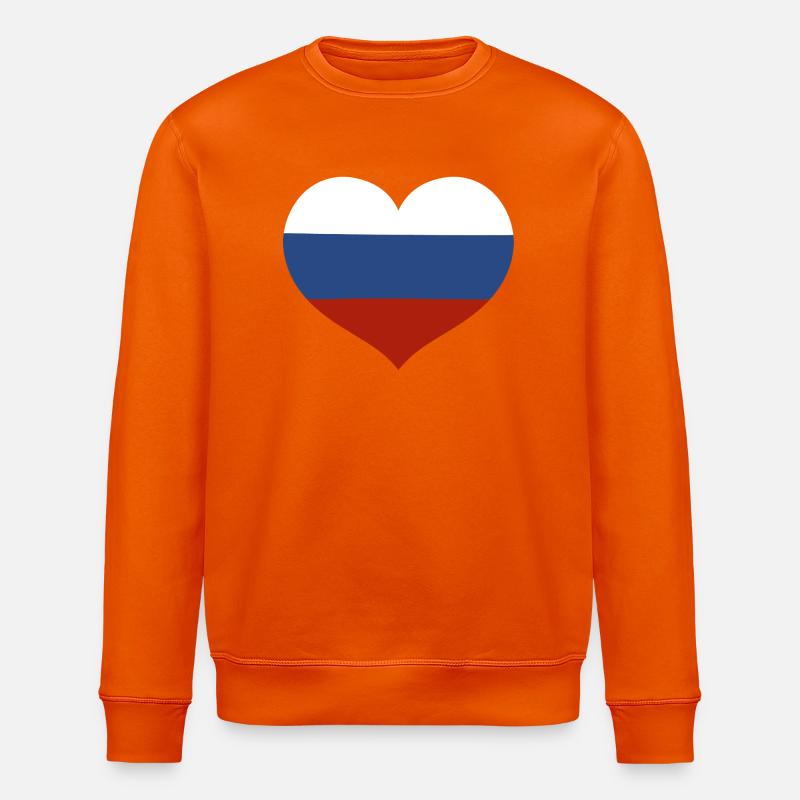 Russische Herzflagge - Stanley/Stella Unisex Bio-Sweatshirt ROLLER - Tieforange