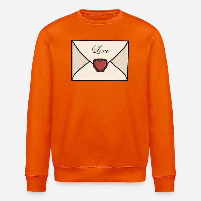 Enveloppe mignonne de lettre d’amour - Sweat bio ROLLER Stanley/Stella Unisexe - orange profond