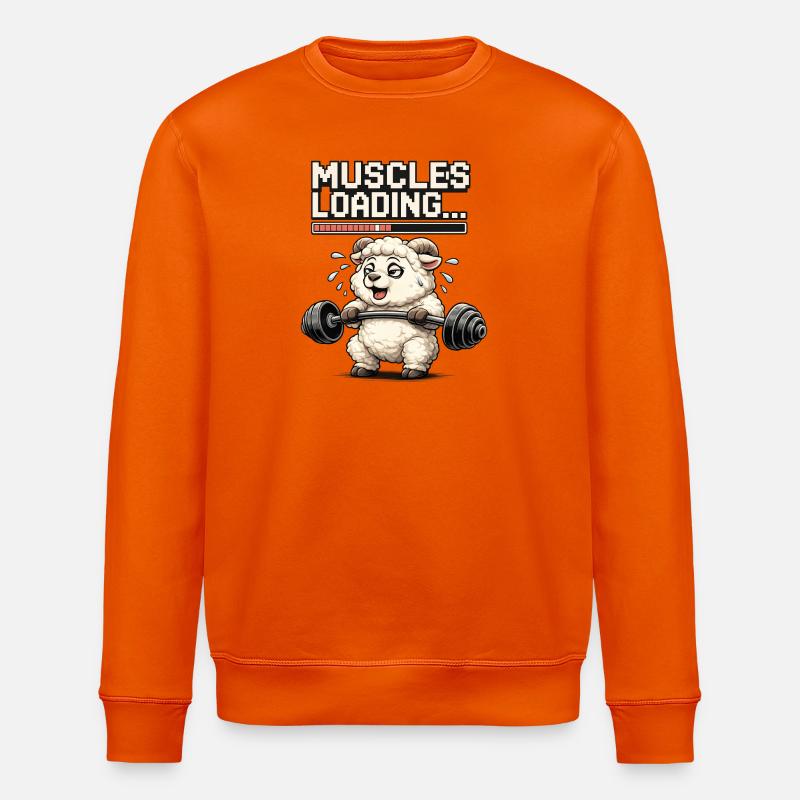 Muskel-Loading Lamm beim Krafttraining - Stanley/Stella Unisex Bio-Sweatshirt ROLLER - Tieforange
