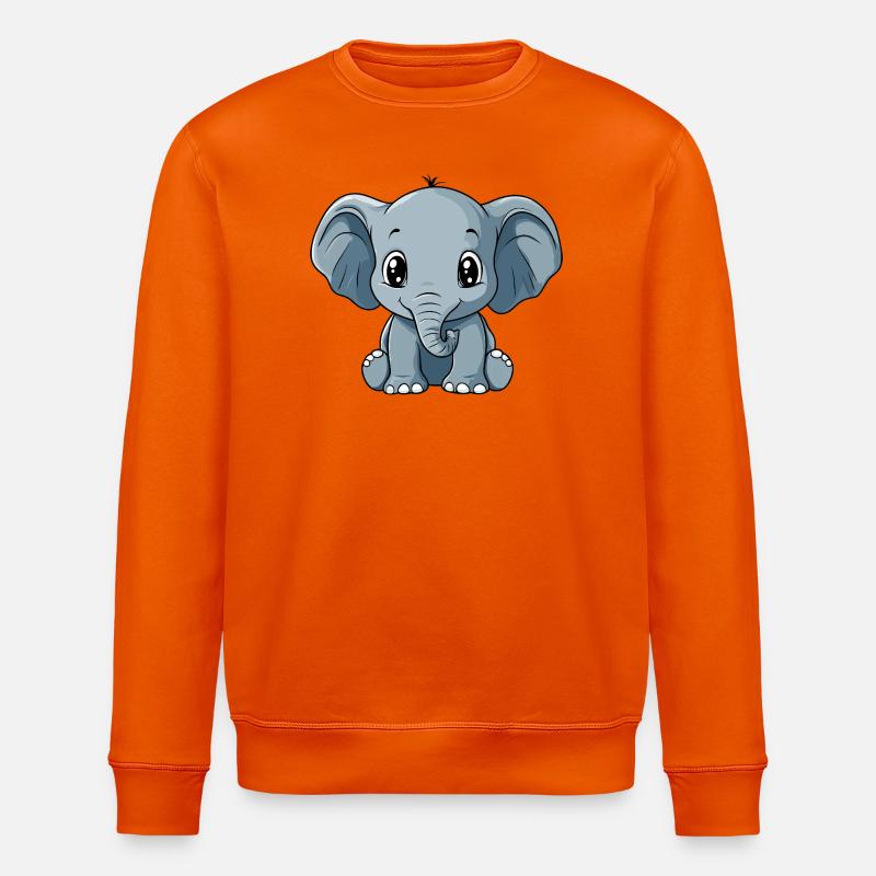 Dessin animé du petit ami éléphant - Sweat bio ROLLER Stanley/Stella Unisexe - orange profond