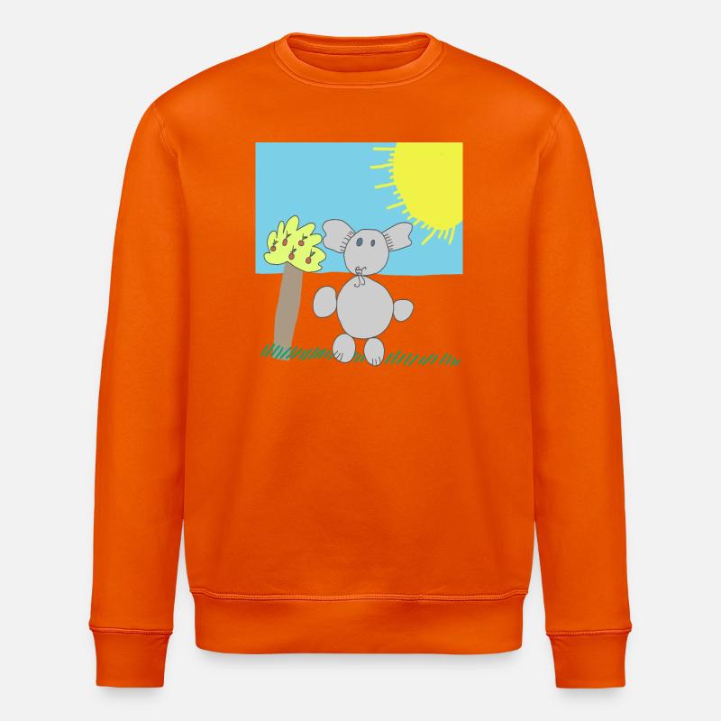 Verspielter Elefant unter einer hellen Sonne - Stanley/Stella Unisex Bio-Sweatshirt ROLLER - Tieforange