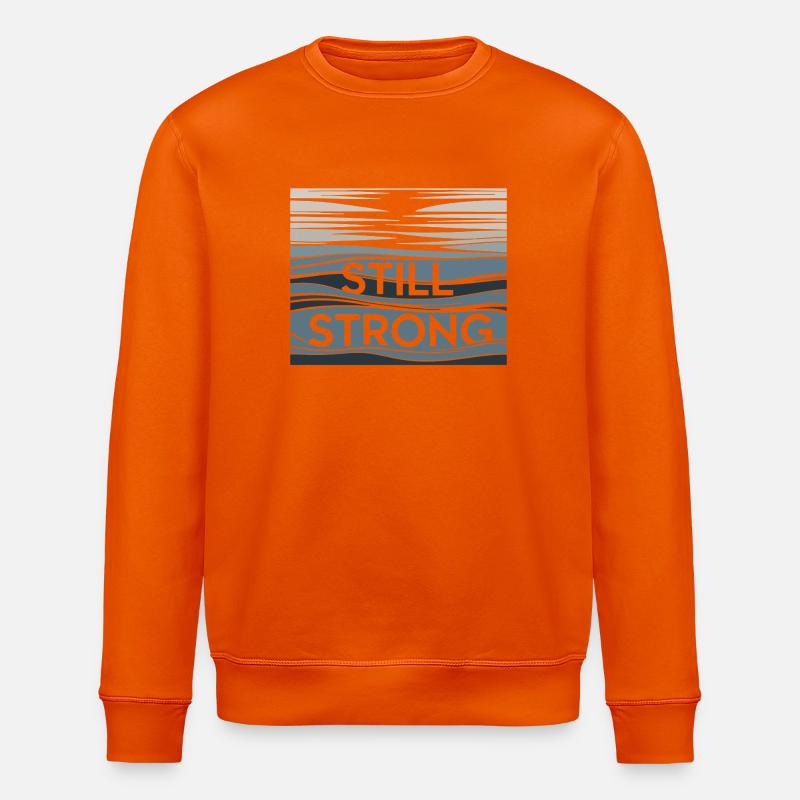 Still Strong Wave Pattern - Stanley/Stella ROLLER Unisex Organic Sweatshirt - bright orange