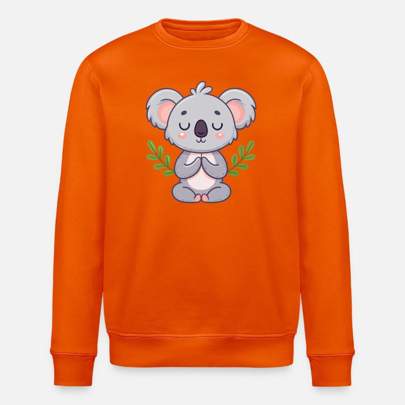 Zen-Koala in der Meditation - Stanley/Stella Unisex Bio-Sweatshirt ROLLER - Tieforange