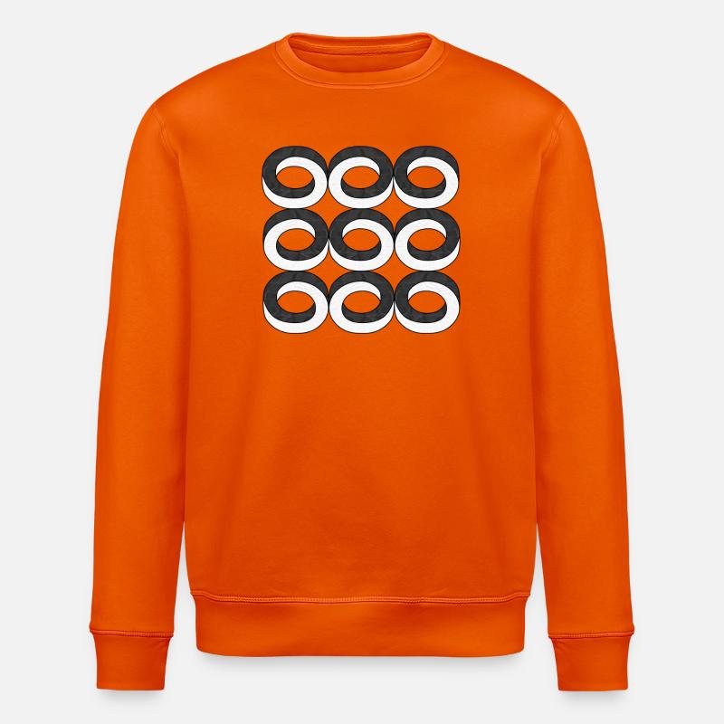 Optical Illusion Circles Texture - Stanley/Stella ROLLER Unisex Organic Sweatshirt - bright orange