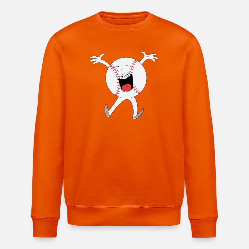 Lachendes Baseball-Maskottchen - Stanley/Stella Unisex Bio-Sweatshirt ROLLER - Tieforange